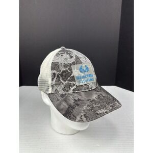 Mossy Oak Fishing Gray And White Mesh‎ Strapback Hat/Cap